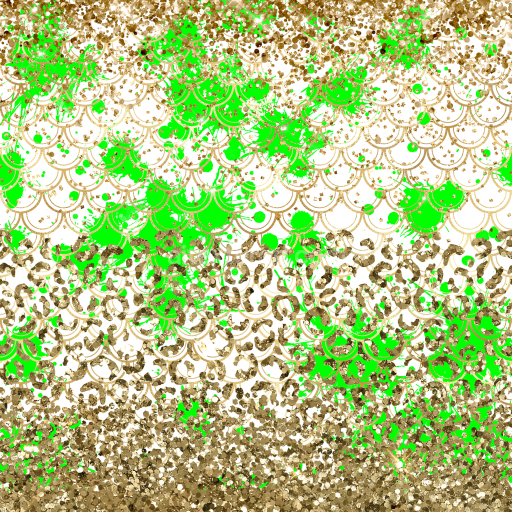 Seamless 3D PBR Texture of Gold Glitter Pattern with Vibrant Green Splashes