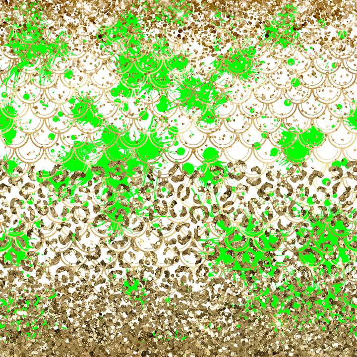 St Patrick of Gold Glitter Pattern with Vibrant Green Splashes seamless PBR texture preview