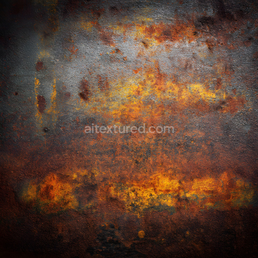 Seamless 3D Rusty Metal PBR Texture with Cracked Surface and Holes