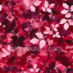 seamless Seamless 3D stylized red floral camouflage PBR texture with layered leaves and branches texture 8k free download PBR