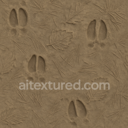 seamless Seamless 3d texture pbr 8k of deer tracks on leafy forest floor with pine needles texture 8k free download PBR