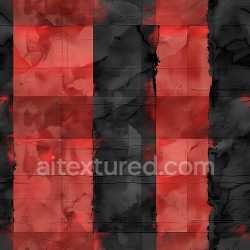 seamless Seamless 3D PBR Plaid Texture Featuring Red and Black Large Blocks with Rough, Matte Surface texture 8k free download PBR