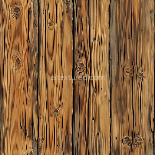 Seamless 3D Weathered Pine Wood Planks PBR Texture with Knots and Grain
