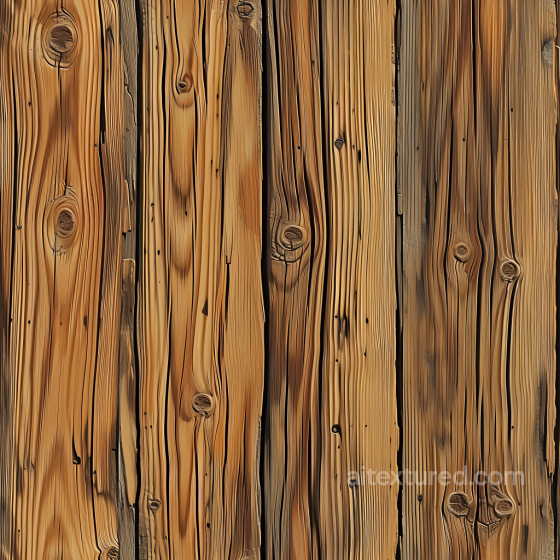 Weathered Pine Wood Planks PBR Texture with Knots and Grain Wood texture preview