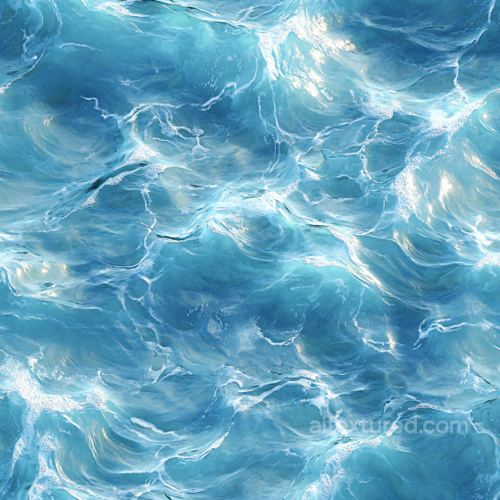Stylized Ocean Surface Water PBR Texture with Soft Waves and Foam Highlights Water texture preview