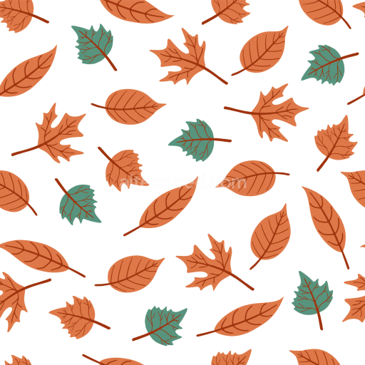 Seamless 3D PBR Texture of Stylized Orange and Green Autumn Leaves Pattern