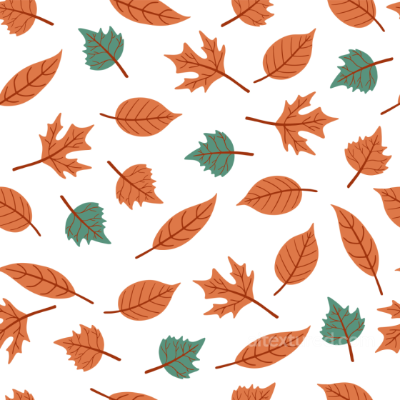 Stylized Orange and Green Autumn Leaves Pattern Seamless Texture Autumn Leaves texture preview