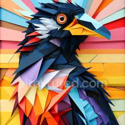 seamless Seamless 3D PBR Texture Featuring Origami-Style Bird Feather Layers in Vibrant Colors texture 8k free download PBR