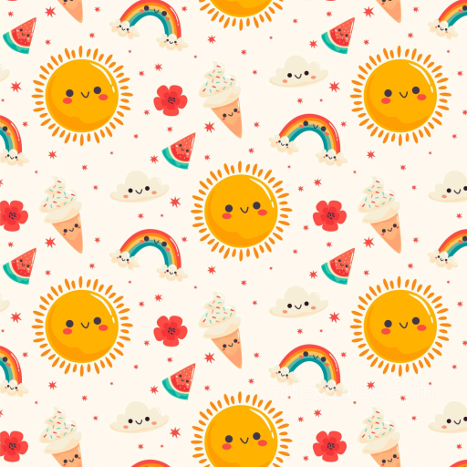 with Cute Cartoon Happy Face Pattern seamless Happy Face pattern PBR texture