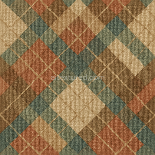 Seamless 3d texture pbr 8k retro plaid argyle wallpaper with textured woven basket weave finish