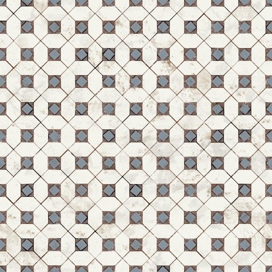 Retro Tiles Texture with Square and Diamond Patterns | Free PBR Tile texture preview