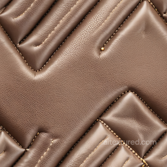 Quilted Brown Leather PBR Texture with Detailed Stitching and Soft Grain Leather texture preview