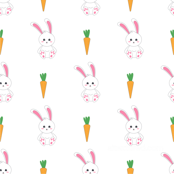 with Adorable Easter Bunny and Carrot Pattern All Easter Digital paper texture preview