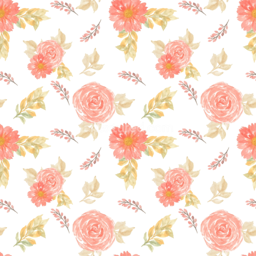 Seamless 3D PBR Texture of Pink Flower Watercolor Fabric Pattern