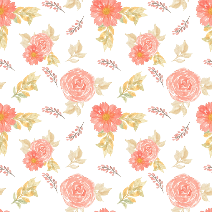 Pink Flower Watercolor Fabric Pattern seamless PBR texture preview