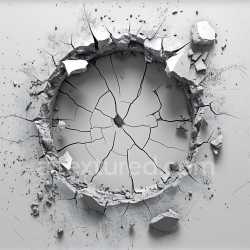 seamless Seamless 3D PBR Cracked Concrete Hole Texture with Detailed Fractures and Debris texture 8k free download PBR