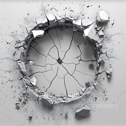 Cracked Concrete Hole Texture with Detailed Fractures and Debris seamless Cracked & Holes PBR texture