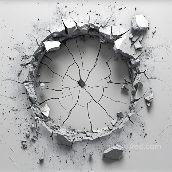 Cracked Concrete Hole Texture with Detailed Fractures and Debris Cracked & Holes texture preview