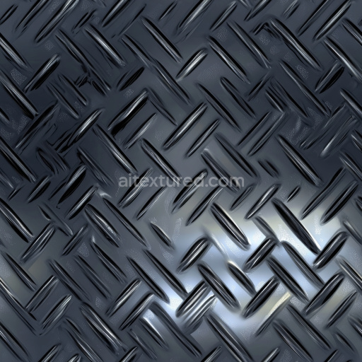 Seamless 3D PBR Shiny Diamond Plate Steel Texture with Reflective Surface