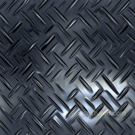 Shiny Diamond Plate Steel Texture with Reflective Surface seamless Metal PBR texture