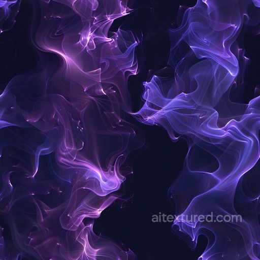 Glossy - Seamless 3D PBR Texture of Purple Translucent Smoky Flowing Patterns texture preview