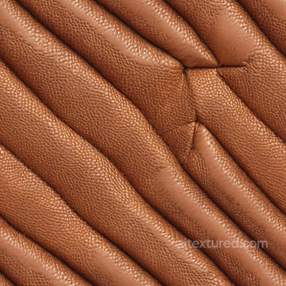 Pebbled Grain Brown Leather PBR Texture with Padded Quilted Pattern Leather texture preview