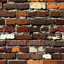seamless Seamless 3D Cracked Brick Wall PBR Texture with Earthy Red and Brown Hues texture 8k free download PBR