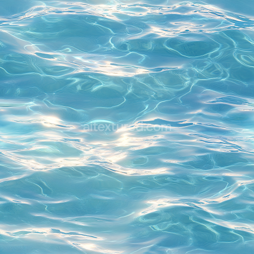 Seamless 3D PBR Texture of Realistic Tropical Pool Water with Soft Light Reflections