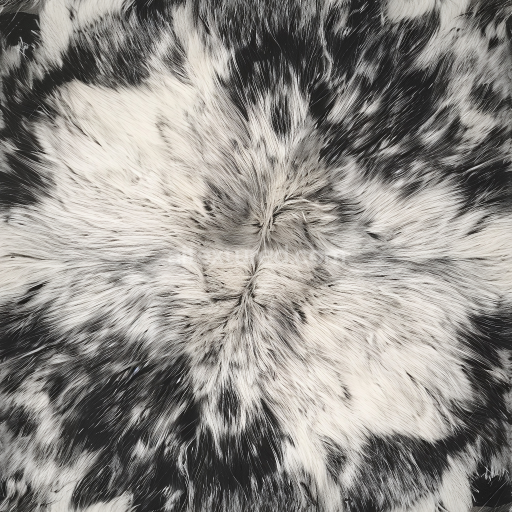 Preview — Seamless 3D Black and White Cowhide Fur Leather PBR Texture with Natural Hair Grain