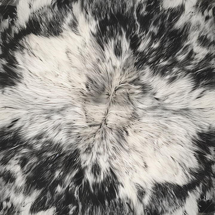 Black and White Cowhide Fur Leather with Natural Hair Grain seamless PBR texture preview