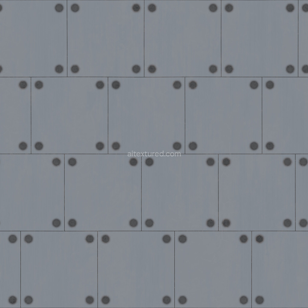 Seamless metal plates PBR texture with detailed surface features