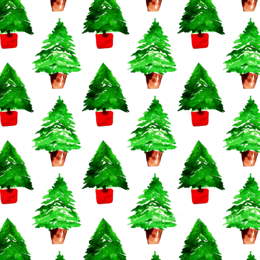 All Christmas Digital paper Texture of Hand-Painted Christmas Trees with Red Pots seamless All Christmas Digital paper PBR texture