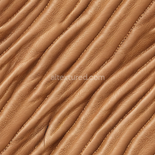 Seamless 3D Wrinkled Natural Brown Leather PBR Texture with Fine Grain