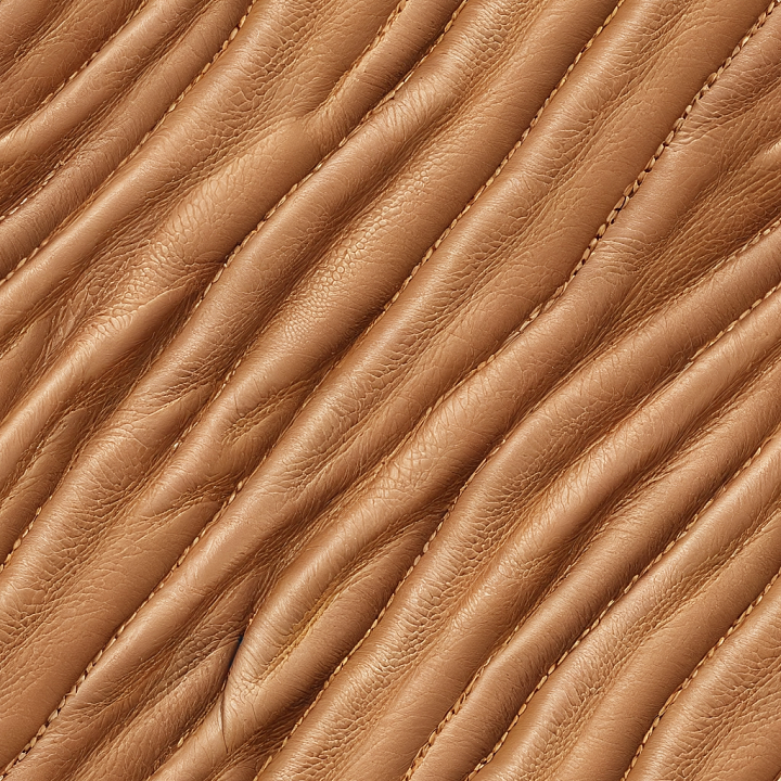 Wrinkled Natural Brown Leather with Fine Grain seamless PBR texture preview