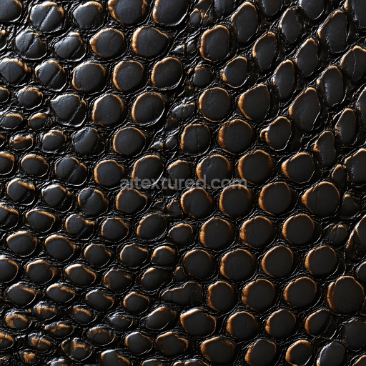 Seamless 3D Reptilian Black Scales PBR Skin Texture with Glossy Organic Detailing