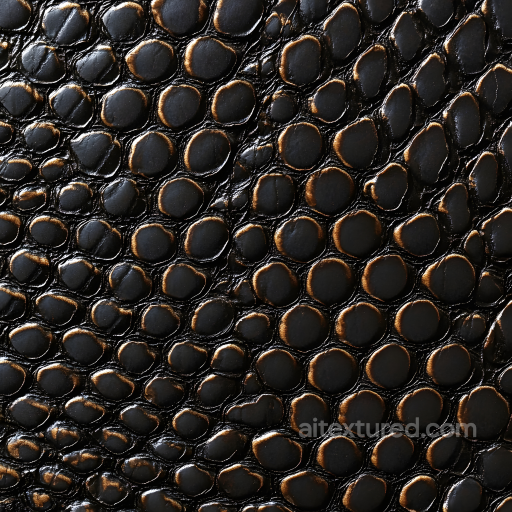 Reptilian Black Scales PBR Skin Texture with Glossy Organic Detailing seamless Skin PBR texture