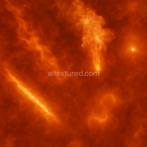 Seamless 3d texture pbr 8k fire trail wave with fire smoke plume and heat shimmer