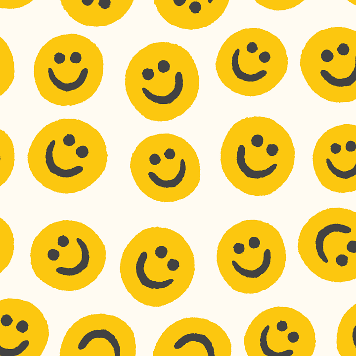 Featuring Hand-Drawn Yellow Happy Face Pattern seamless PBR texture preview
