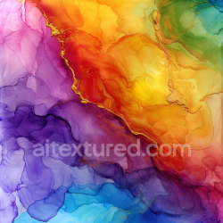 seamless Seamless 3D Alcohol Ink PBR Texture with Vibrant Rainbow Fluid Waves and Gold Veins texture 8k free download PBR