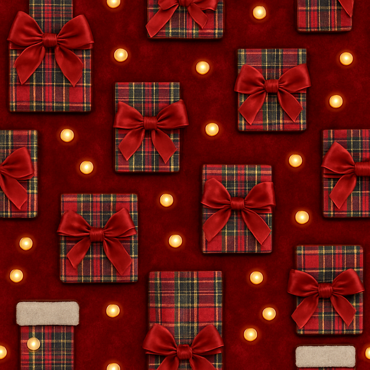 Red Velvet Holiday Fabric Pattern seamless PBR texture preview