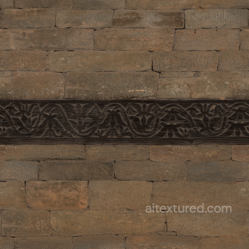 Wood Inlaid Stone seamless Wood PBR texture