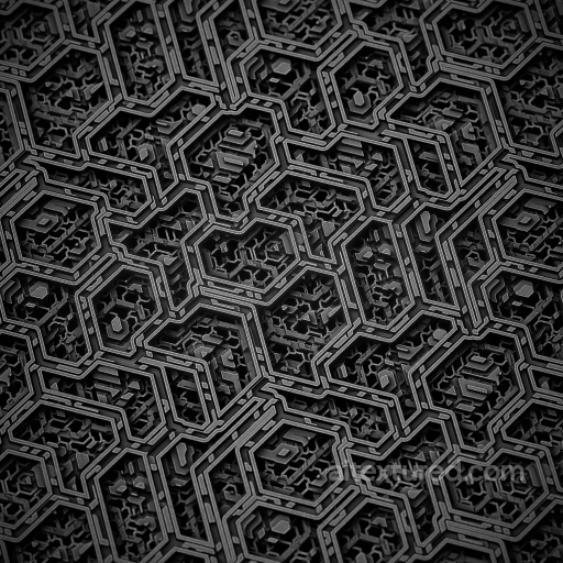 Detailed Black Metal Hexagonal Pattern PBR Seamless Texture seamless Metal PBR texture