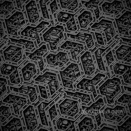 Detailed Black Metal Hexagonal Pattern PBR Seamless Texture Metal texture preview