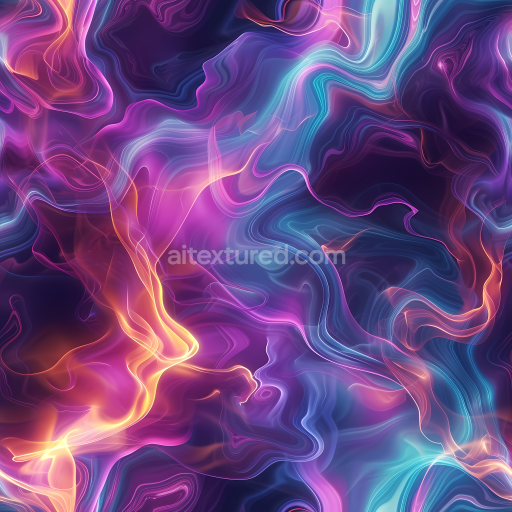 Seamless 3D PBR Space Texture Featuring Vibrant Cosmic Nebula Clouds with Glowing Energy Streaks