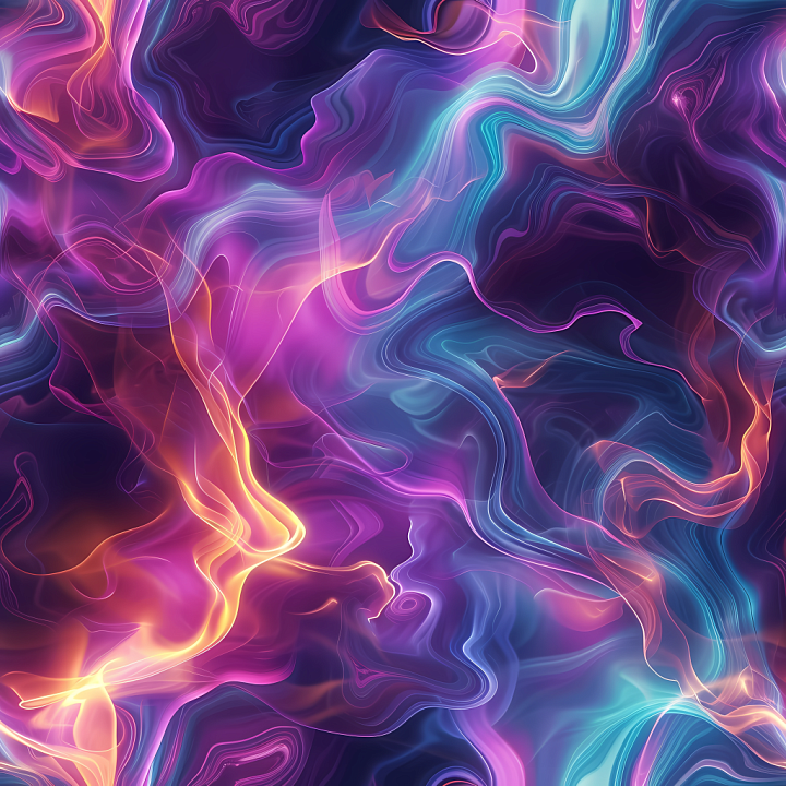 Space Featuring Vibrant Cosmic Nebula Clouds with Glowing Energy Streaks seamless PBR texture preview
