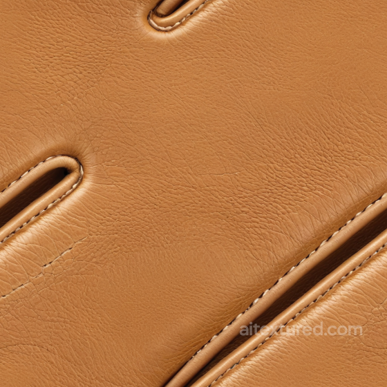 Pebbled Tan Leather PBR Texture Featuring Stitched Panels and Soft Grain Leather texture preview