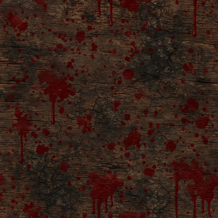Blood Splatter With Dripping Blood On Cracked Leather And Old Wood seamless PBR texture preview