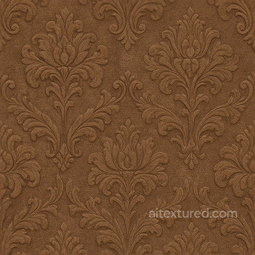 Wallpaper With Luxurious Damask Floral Embossed Velvet seamless Wallpaper PBR texture