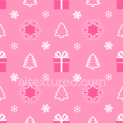 seamless Seamless 3D PBR Texture of Pink Christmas Digital Paper with Gifts, Trees, and Snowflakes texture 8k free download PBR