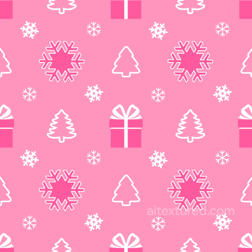 All Christmas Digital paper Texture of Pink Christmas Digital Paper with Gifts, Trees, an… seamless All Christmas Digital paper PBR texture